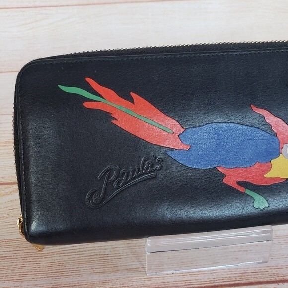 RARE! Loewe Paula's Ibiza Parrot Zip Around Long Leather Wallet - Picture 9 of 16